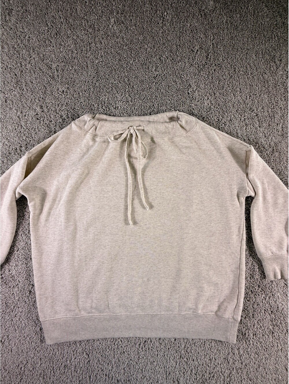 Aerie Sweatshirt Oversized Medium Drawstring Neck Ivory Size Medium